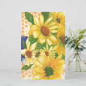 gele maissoorten in blauwe vaas briefpapier (Staand voorkant)