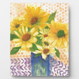 gele maissoorten in blauwe vaas fotoplaat