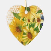 gele maissoorten in blauwe vaas keramisch ornament (Rechts)