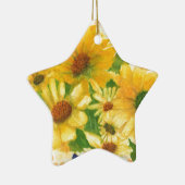 gele maissoorten in blauwe vaas keramisch ornament (Rechts)