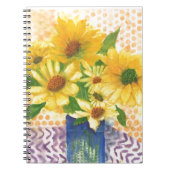 gele maissoorten in blauwe vaas notitieboek (Voorkant)