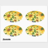 gele maissoorten in blauwe vaas ovale sticker (Vel)