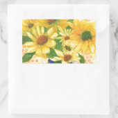 gele maissoorten in blauwe vaas rechthoekige sticker (Tas)