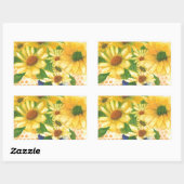 gele maissoorten in blauwe vaas rechthoekige sticker (Vel)