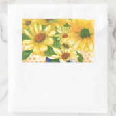 gele maissoorten in blauwe vaas rechthoekige sticker (Tas)