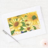 gele maissoorten in blauwe vaas rechthoekige sticker (Envelop)