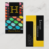 Gele make-up artist palette Visitekaartje (Voorkant / Achterkant)