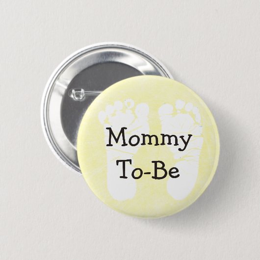 Gele mama-to-be Baby shower Button (Voorkant /achterkant)