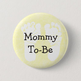 Gele mama-to-be Baby shower Button