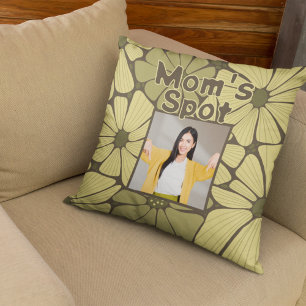 Gele Mama's Spot Couch Foto Moederdag Gift Kussen