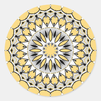 Gele Mandala (Design 1) Stickers