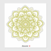 Gele Mandala Flower Custom-Cut Vinyl Sticker (Vel)
