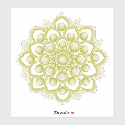 Gele Mandala Flower Custom-Cut Vinyl Sticker (Vel)