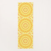 Gele Mandala Gecentreerd Zonneschijn Design Boho Yogamat (Achterkant)