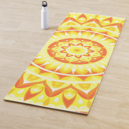 Gele Mandala Gecentreerd Zonneschijn Design Boho Yogamat