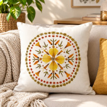Gele Mandala Geperste Bloem Van Originele Kunst