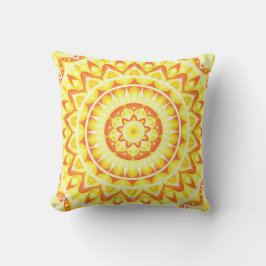 Gele Mandala Helder Boho Zonne Decoratie Kussen