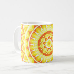 Gele Mandala Helder Gelukkig Boho Zonneschijn Patr Koffiemok