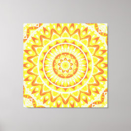 Gele Mandala Helder Zonlicht Boho Geometrisch Canvas Afdruk