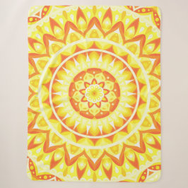 Gele Mandala Helder Zonlicht Boho Gezellig Opgewek Sherpa Deken