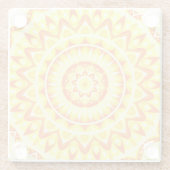 Gele Mandala Helder Zonlicht Boho Patroon Decorati Glazen Onderzetter (Achterkant)