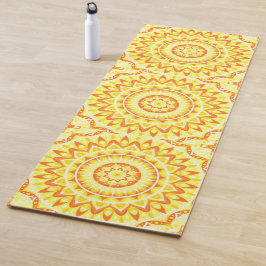 Gele Mandala Helder Zonneschijn Patroon Fitness Yogamat