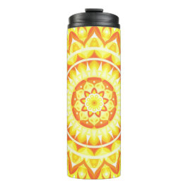 Gele Mandala Helder Zonneschijn Reizen Boho Patroo Thermosbeker