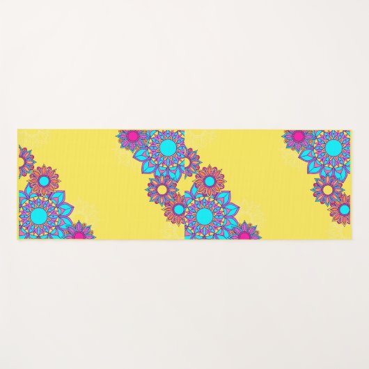 Gele Mandala Yoga Mat (Voorkant (horizontaal))