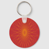 Gele mandalastralen rood sleutelhanger (Voorkant)