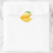 Gele mango knippen ronde sticker (Tas)