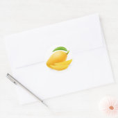 Gele mango knippen ronde sticker (Envelop)