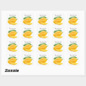 Gele mango knippen vierkante sticker (Vel)