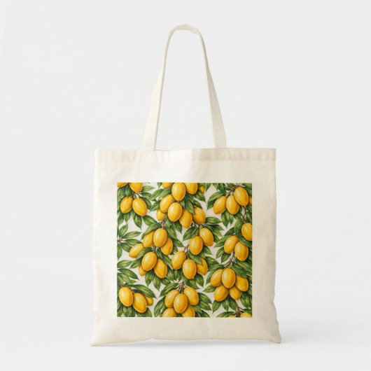 Gele Mango Tropisch Botanisch Patroon Tote Bag (Voorkant)