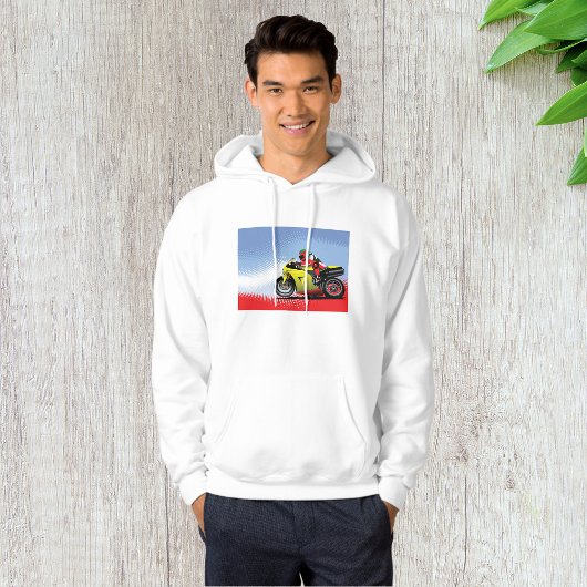 Gele Mannen motorfiets Hoodie