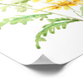 Gele Margaret Daisies tak waterverf Poster (Hoek)