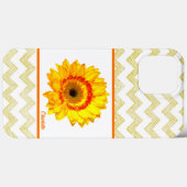 Gele margriet met Chevron-patroon Case-Mate iPhone Case (Achterkant (horizontaal))