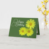 Gele margrieten groene achtergrond Gefeliciteerd m Kaart (Gele Bloem)