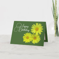 Gele margrieten groene achtergrond Gefeliciteerd m