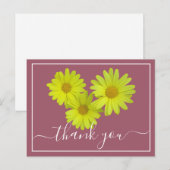 Gele margrieten Kleurrijke roze achtergrond Dank j Briefkaart (Voorkant / Achterkant)