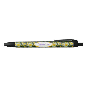 Gele Marguerite Bloem Bloemisterij Daisies Vrouwen Zwarte Inkt Pen