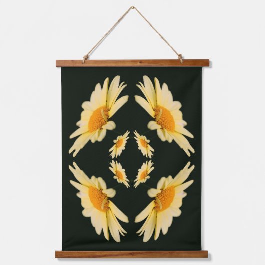 Gele Marguerite Bloem Close-up Abstract Hangend Wandkleed (Voorkant)