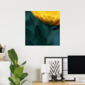 Gele mariglod Flower Macro Abstract Poster (Thuiskantoor)