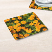Gele Marigolbloemen Kartonnen Onderzetters (Schuin)