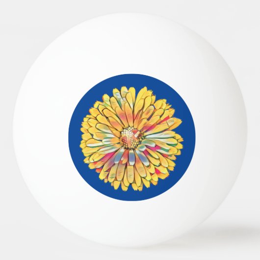 Gele marigold Flower Dart Board Ping Pong Paddle Pingpongbal (Achterkant)