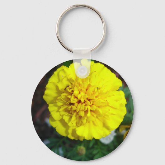 Gele marigold Sleutelhanger (Voorkant)