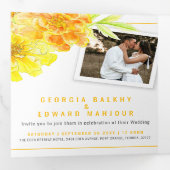 Gele marigold waterverf drieluik uitnodiging (Binnenzijde eerst)