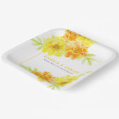 Gele marigold waterverf papieren bordje (Gebogen)