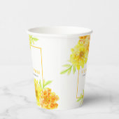 Gele marigoldbloembruiloft papieren bekers (Rechts)