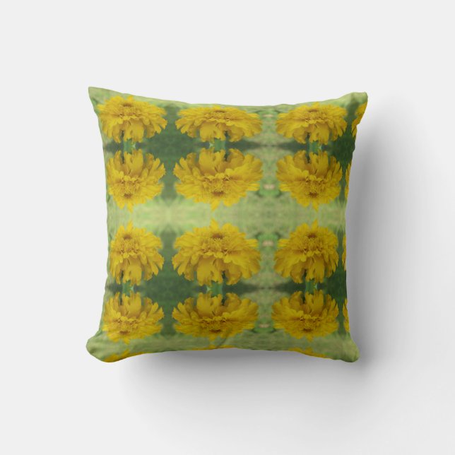 Gele marigolds - Floral Sierkussen (Voorkant)