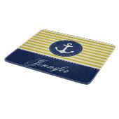 gele marine blauwe ankertekst snijplank (Hoek)